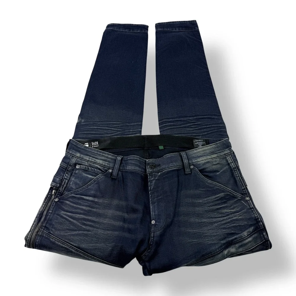 G Star Raw 5620 3D Skinny Flight Suit Jeans‎ Mens Size 38x36 Dark Wash